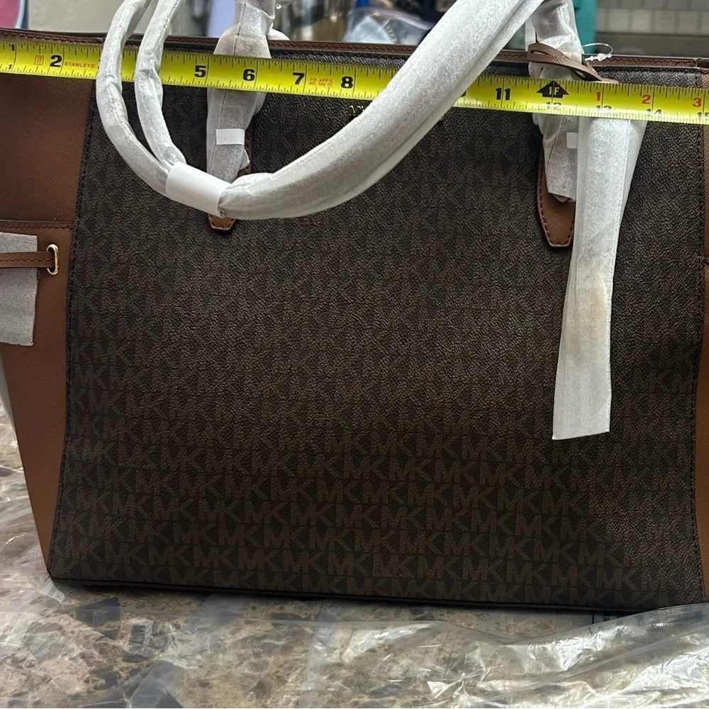 Michael Kors Dark Brown and Tan Tote Bag